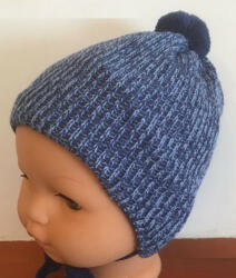  Minimanó kötött sapka pamuttal bélelve (40-42) kék