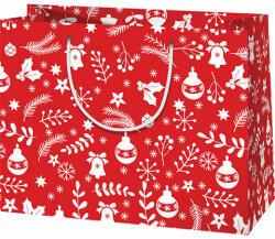 Cardex Piros-fehér karácsonyi közepes méretű ajándéktáska 18x10x23cm (42493C) - jatekshop