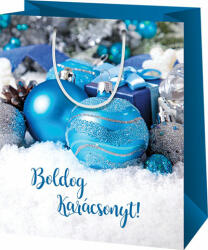 Cardex Boldog karácsonyt! kék közepes méretű ajándéktáska 18x10x23cm (42165C) - jatekshop