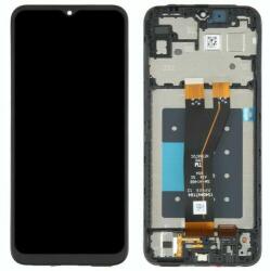 Samsung A146P Galaxy A14 5G, LCD kijelző érintőplexivel és előlapkerettel, fekete (GH81-23640A) (Service Pack) (GYÁRI) (GH81-23640A)