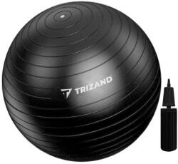 TRIZAND Erősített Gimnasztikai labda Durranásmentes 65 cm pumpával fekete TRIZAND (MAR_P9434)