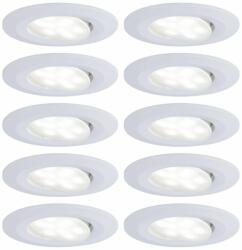Paulmann 99924 Calla fürdőszobai beépíthető lámpa, kerek, 10db-os szett, fényerőszabályozható, billenthető, fehér, 4000K természetes fehér, beépített LED, 560 lm, IP65 (99924)