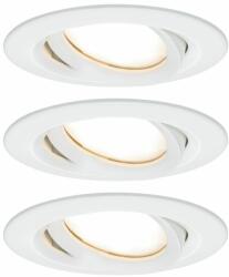 Paulmann 93682 Nova Plus fürdőszobai beépíthető lámpa, kerek, 3db-os szett, billenthető, fényerőszabályozható, fehér, 2700K melegfehér, 3x Coin foglalat, 425 lm, IP65 (93682)