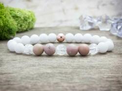 R. M. ékszer Pink rozé vegyes ásvány karkötő (13787-RM-15)