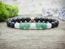 R. M. ékszer Menta rozé mámor vegyes ásvány karkötő (13775-RM-18)