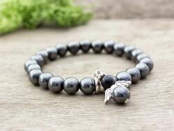 R. M. ékszer Fekete angyal hematit és ónix ásvány karkötő (5418-RM-20)