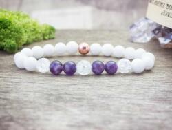 R. M. ékszer Lila rozé vegyes ásvány karkötő (13794-RM-19)