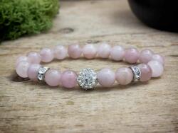 R. M. ékszer Szikrázó rózsakvarc ásvány karkötő (1048RM20)