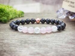 R. M. ékszer Rózsaszín rozé mámor vegyes ásvány karkötő (13770-RM-18)