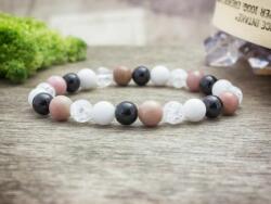 R. M. ékszer Pink szeretet vegyes ásvány karkötő (13530-RM-19)