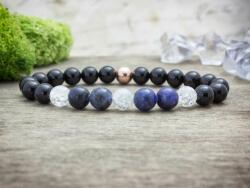 R. M. ékszer Kék rozé mámor vegyes ásvány karkötő (13915-RM-19)