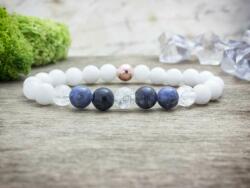 R. M. ékszer Kék rozé vegyes ásvány karkötő (13781-RM-20)