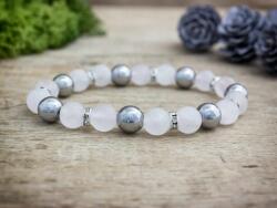 R. M. ékszer Ezüst rózsa vegyes ásvány karkötő (18637RM18)