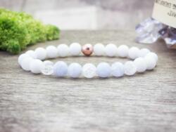 R. M. ékszer Világoskék rozé vegyes ásvány karkötő (13793-RM-18)