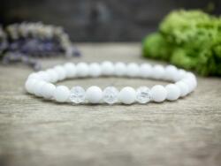 R. M. ékszer Hópehely tánc jáde és hegyikristály ásvány karkötő (14358-RM-20)