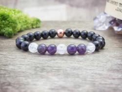 R. M. ékszer Lila rozé mámor vegyes ásvány karkötő (13800-RM-20)