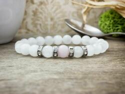 R. M. ékszer Termékenység segítő rózsakvarc és holdkő ásvány karkötő (12516-RM-19)