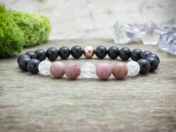 R. M. ékszer Pink rozé mámor vegyes ásvány karkötő (13782-RM-16)