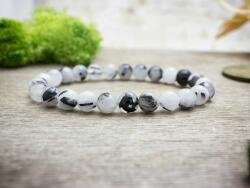 R. M. ékszer Fekete és hófehér kvarc ásvány karkötő (13333-RM-20)