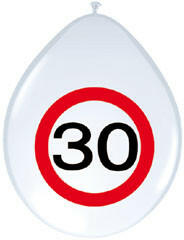  Szám, Számos lufi 11" 28cm 8db 30-as számmal, sebességkorlátozó (LUFI327588)