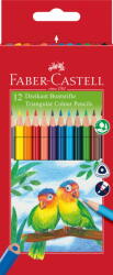 Faber-Castell Creioane Colorate Triunghiulare 12 Culori + Ascutitoare Eco Fabe