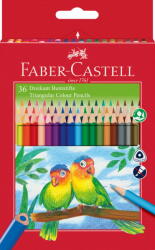 Faber-Castell Creioane Colorate Triunghiulare 36 Culori + Ascutitoare Eco Fabe