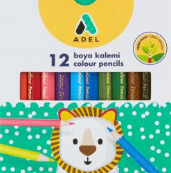 ADEL Creioane Colorate 12 Culori Scurte Adel