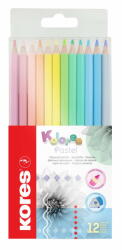 Kores Creioane Colorate 12 Culori Pastel Kores