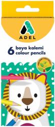 ADEL Creioane Colorate 6 Culori Scurte Adel