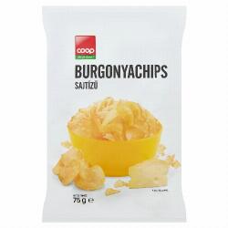 Coop sajtízű burgonyachips 75 g