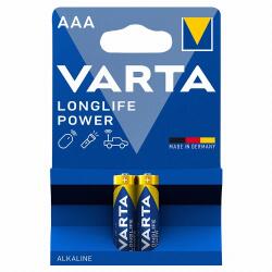 VARTA Longlife Power AAA LR03 1, 5 V nagy teljesítményű alkáli elem 2 db