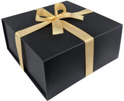 Prémium ajándékdoboz Fekete ajándékdoboz, díszdoboz - 22 x 22 x 10 cm