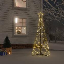 vidaXL Brad de Crăciun conic, 200 LED-uri, alb cald, 70x180 cm (343505)