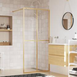 vidaXL aranyszínű zuhanyfal átlátszó ESG üveggel 90 x 195 cm (154945) - vidaxl