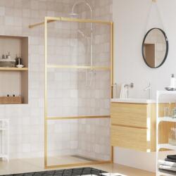 vidaXL aranyszínű zuhanyfal átlátszó ESG üveggel 100 x 195 cm (154939)