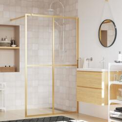 vidaXL aranyszínű zuhanyfal átlátszó ESG üveggel 118 x 195 cm (154949) - vidaxl