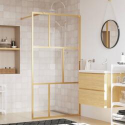 vidaXL aranyszínű zuhanyfal átlátszó ESG üveggel 100 x 195 cm (154957)