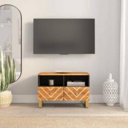 vidaXL fekete-barna tömör mangófa TV-szekrény 70 x 33, 5 x 46 cm (356784) - vidaxl