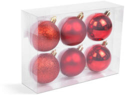Family Collection Karácsonyfadísz szett - piros - 6 db / szett (58773B) - tipparuhaz