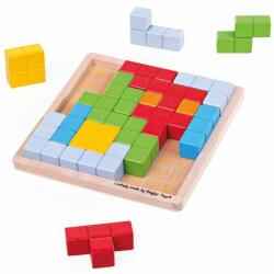 Bigjigs Toys Blocuri de puzzle din lemn (DDBJ33019)