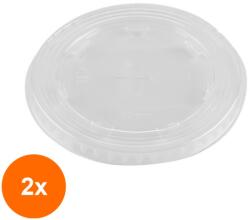 Biodeck Set 2 x 50 Capace Biodegradabile Compostabile rPET Plate Transparente, Gaura X, 95 mm (OIB-2xCAP-RPET-PLAT-G-T-95-50)