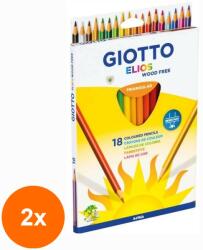 GIOTTO Set 2 x 18 Creioane Colorate Elios Giotto (CUL-2xFL0277900)