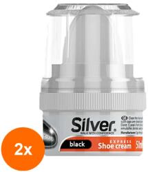 Silver Set 2 x 12 Crema Solida pentru Pantofi, Silver, Negru, 50 ml (ROC-2xMAG1016267TS)