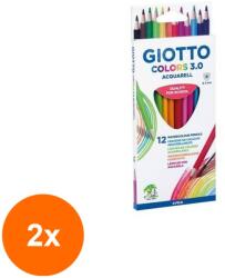 GIOTTO Set 2 x 12 Creioane Colorate Acuarelabile 3.0 Giotto (CUL-2xFL0277100)