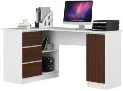AKORD Sarok íróasztal - Akord Furniture - 155 cm - fehér / wenge (bal)