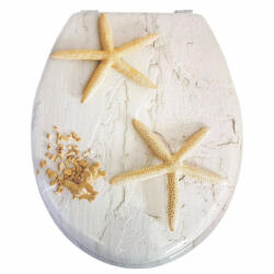 Bath Duck Wc-Ülőke - Mdf - Mintás - Rozsdamentes Acél Zsanérokkal - Starfish (TS-MDF-SS-D-STARFISH-BPW)