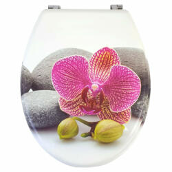 Bath Duck Wc-Ülőke - Mdf - Mintás - Rozsdamentes Acél Zsanérokkal - Orchid (TS-MDF-SS-D-ORCHID-BPW)