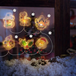 Family Collection Karácsonyi LED-es fényfüzér - gél ablakmatrica - 6 LED - 2 x AA Family 58568B (58568B)