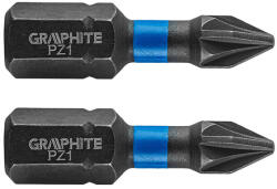 GRAPHITE Set biti de impact PZ1X25mm 1/4" 2buc. GRAPHITE 56H503 HardWork ToolsRange