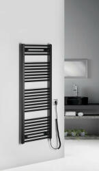 SAPHO Direct-E Elektromos fürdőszobai radiátor 45x132 cm fűtőpatronnal 400W, matt fekete ILE34TB (ILE34TB)